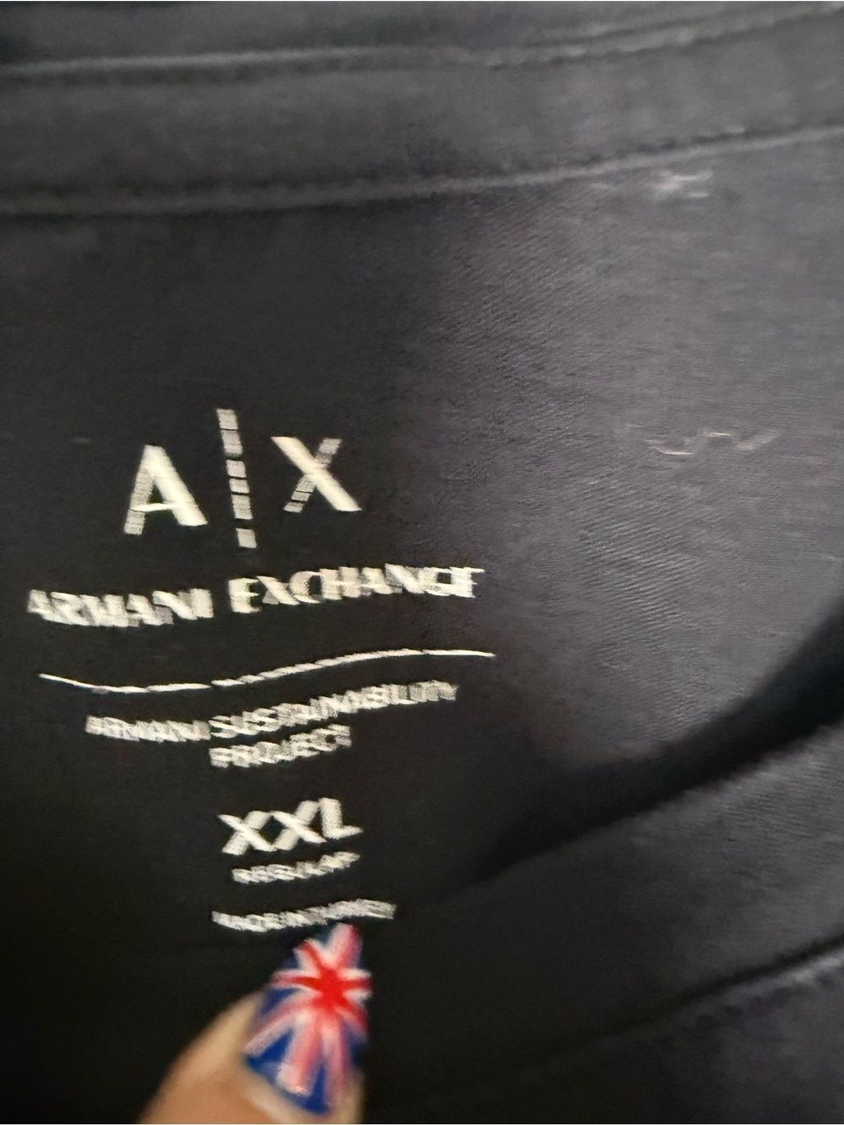 Armani Exchange Black Tee with White Circular Logo
