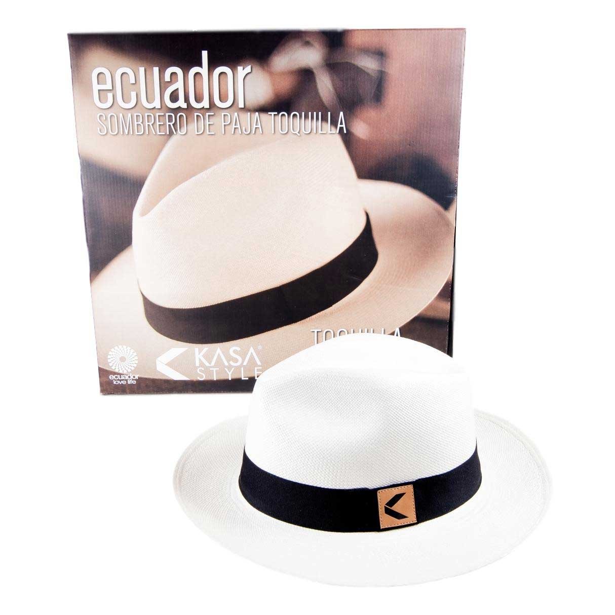 Toquilla Straw Panama Hat Ecuador Handwoven – Fedora Style with Gift Bag and Box