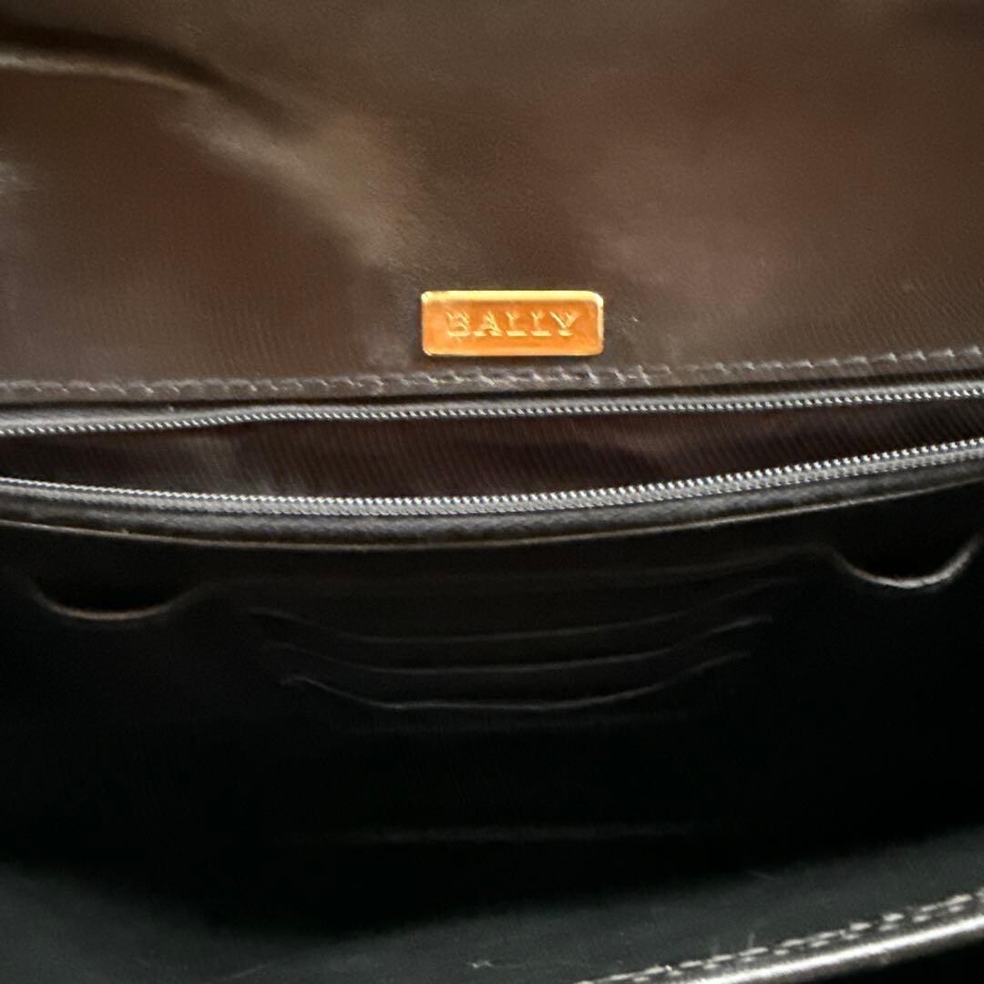 BALLY Black Leather 2Way Business Bag Dial Lock Shoulder Auth