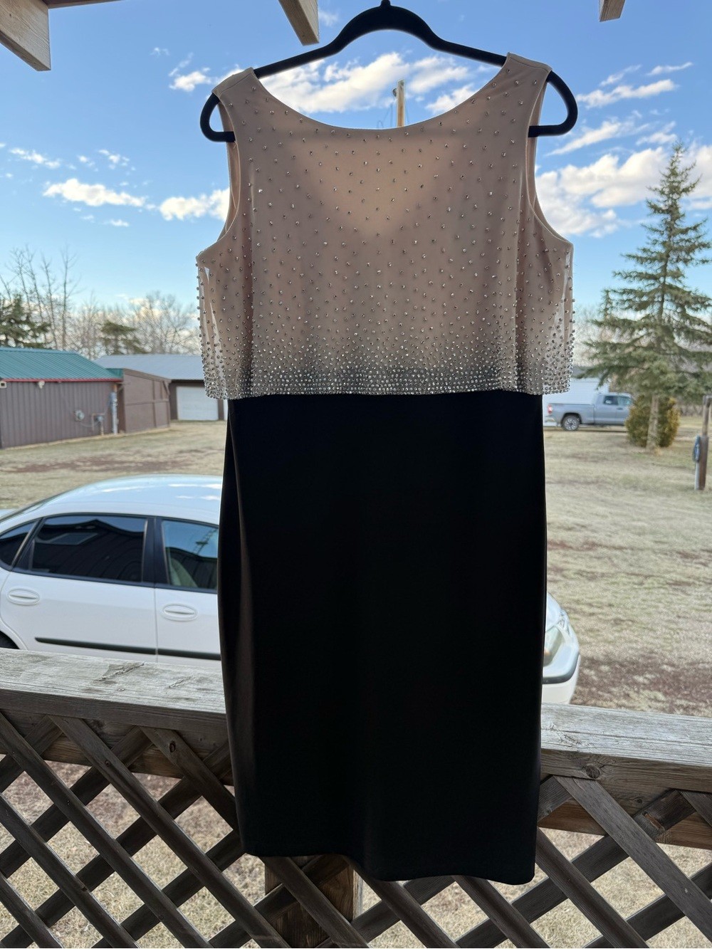 Frank Lyman Design Two-Tone Pencil Skirt Dress – Blush & Black