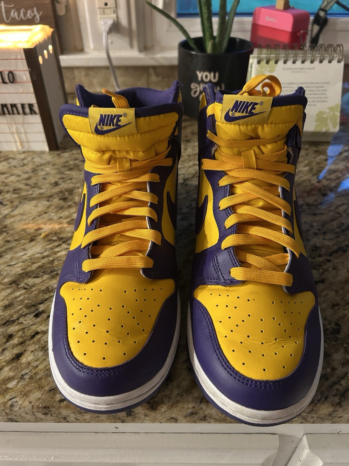 Custom Nike Dunk High. 17 Championships /LA Lakers /Sz 11 Purple Gold DD1399-50