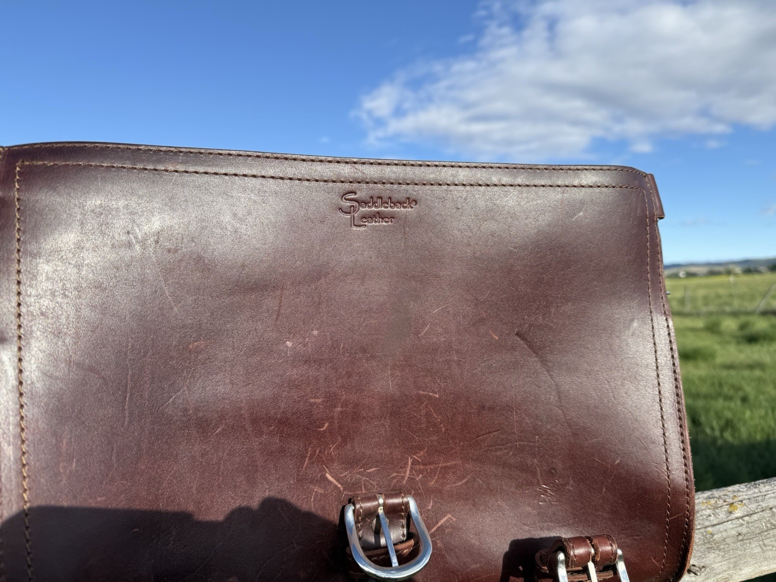 Saddleback Leather Classic Large Briefcase Chestnut RARE Shoulder Bag with Strap