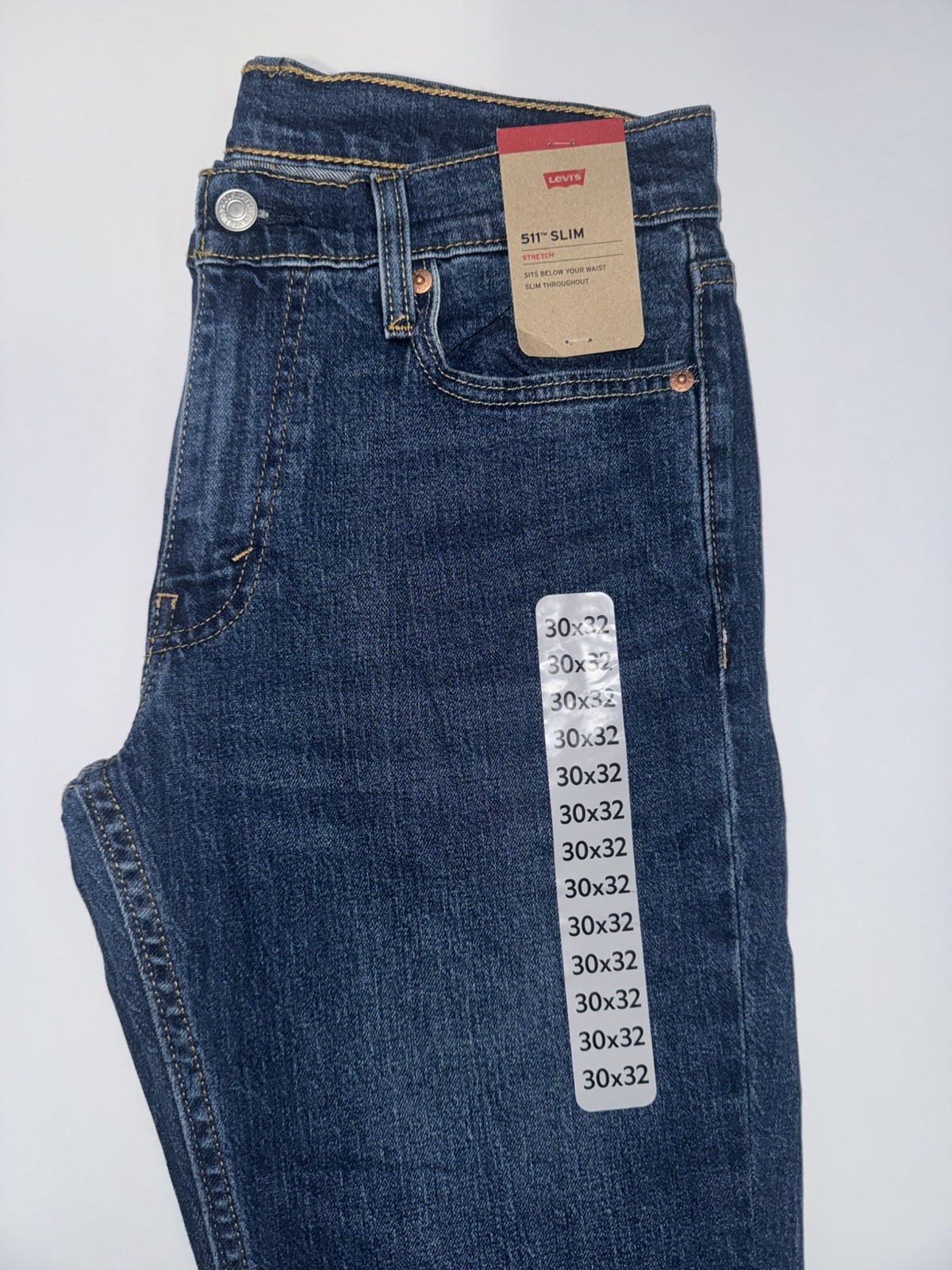 Levi’s 511 Slim Fit Stretch Men’s Size 30X32 Jeans Blue Medium Wash NEW W/Tags