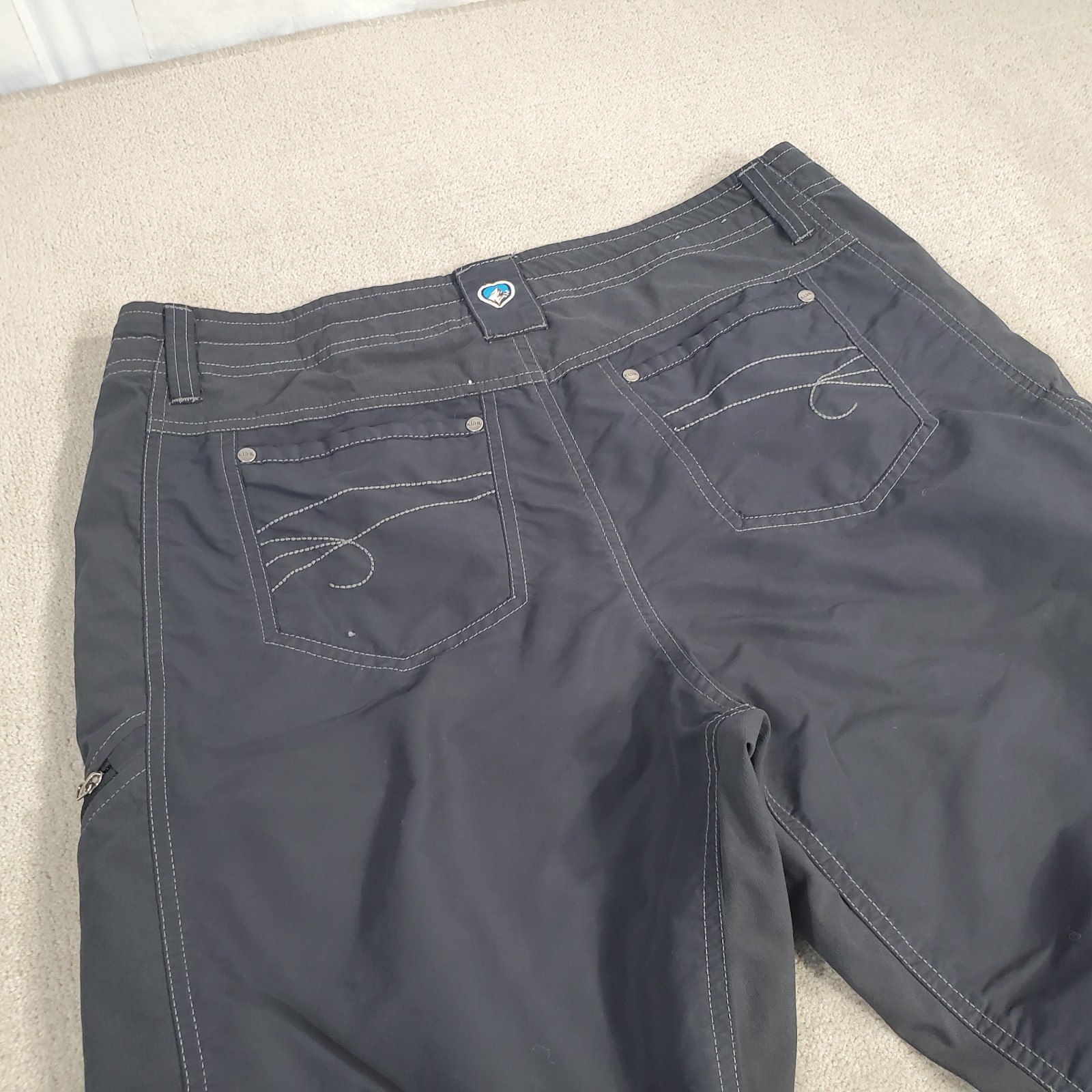 Kuhl Convertible Pants Womens 12 Reg Black Lightweight Hiking Climbing Gorpcore*