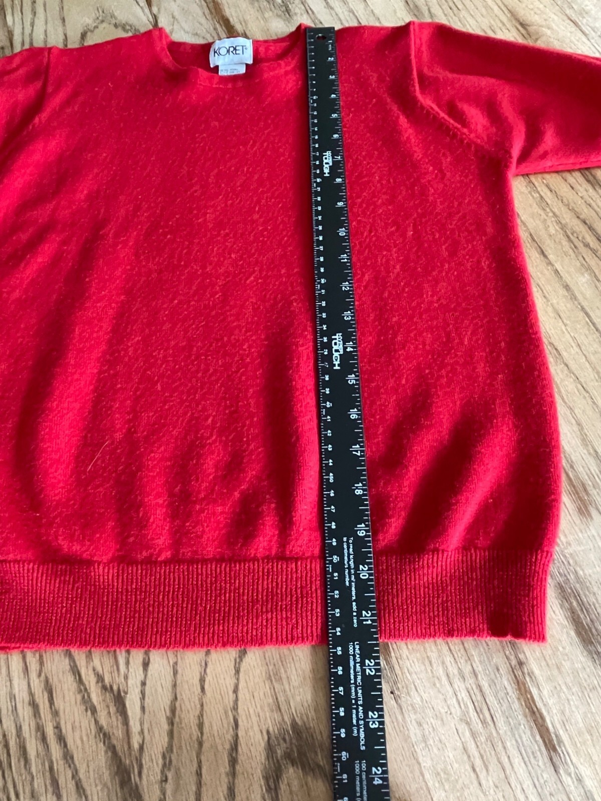 VTG Koret Acrylic/Wool Blend Sweater Womens M Red Short Sleeve