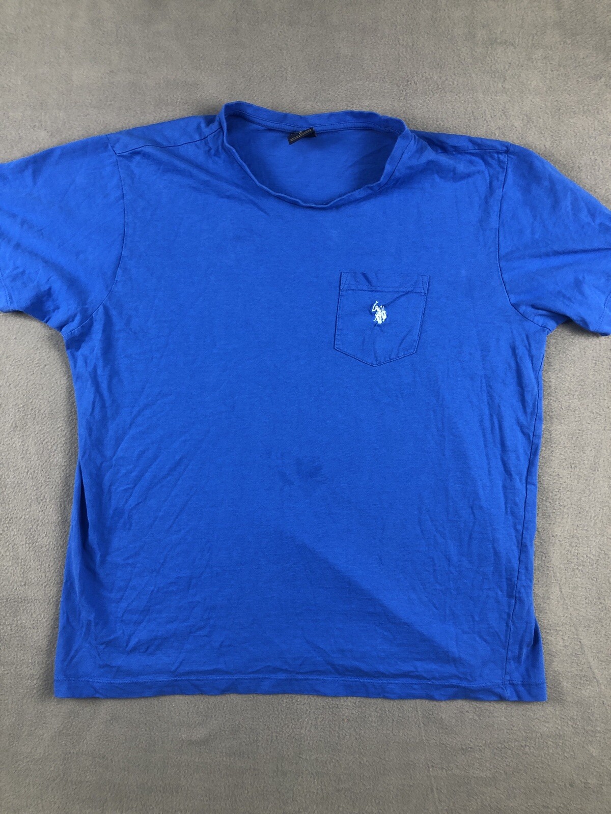 U S Polo Assn Shirt Mens Size M Blue T-Shirt Short Sleeve Crew Neck Pocket Basic