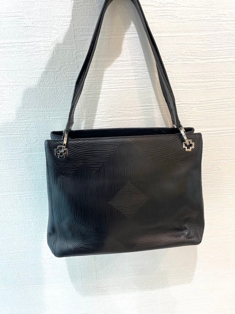 Bally Black Double Zip Shoulder Tote Bag Women 11.8in x 8.7in x 5.1in