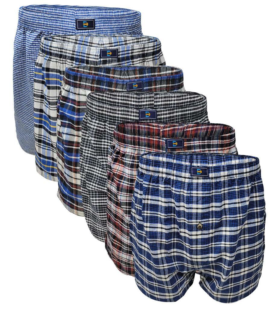 Different Touch Men 6 Pack Big and Tall King Size Plaid Boxer Shorts Underwear