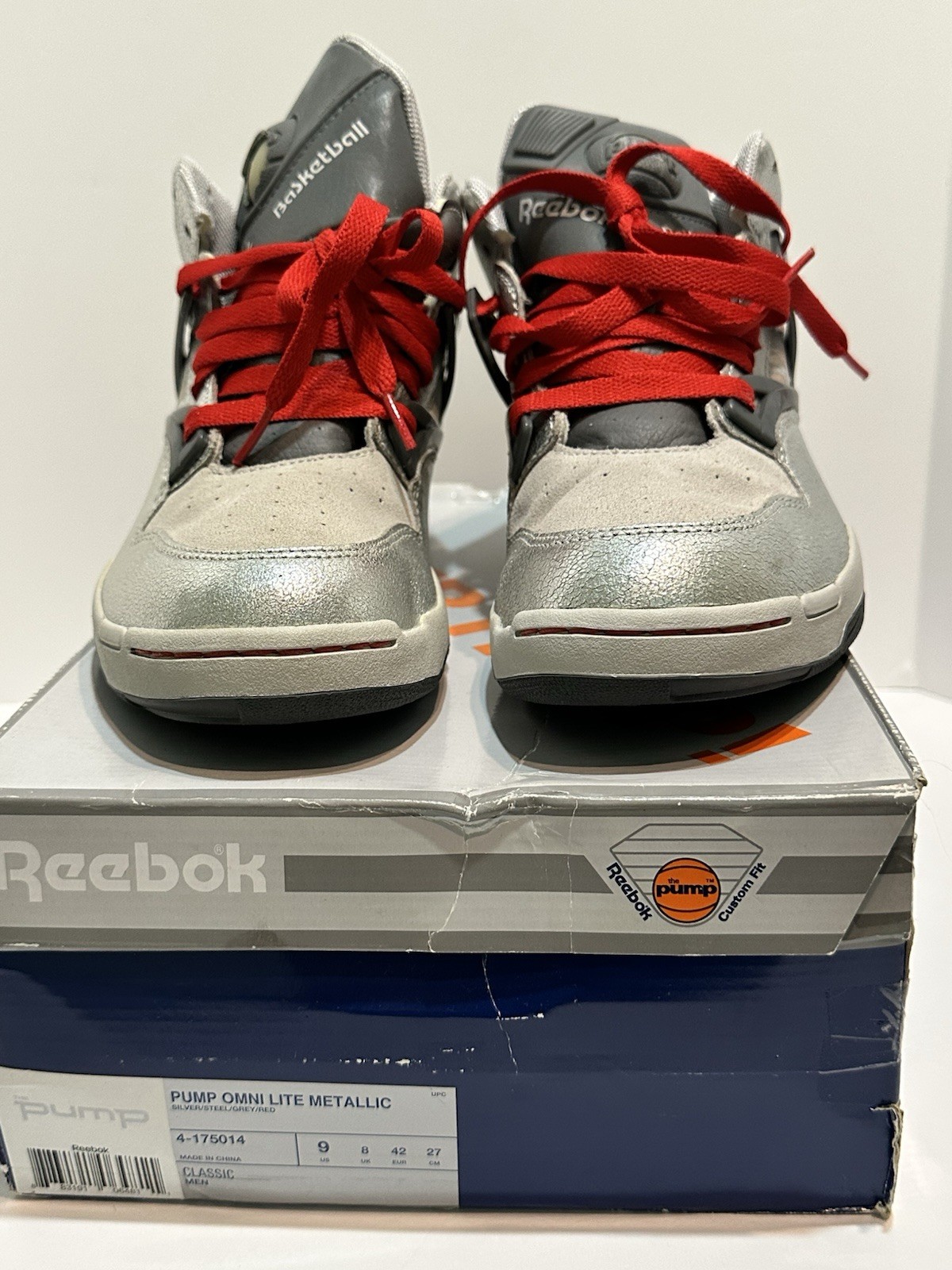 Reebok Pump Omni Lite Metallic Silver (4-175014) Reebok Pump Sneakers Size 9