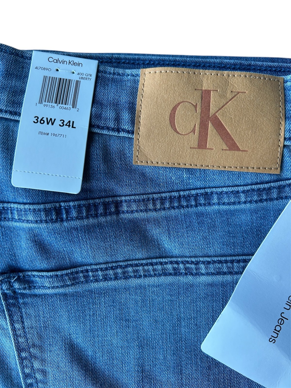 Calvin Klein Men’s Jean Straight Fit Blue Size 36×34