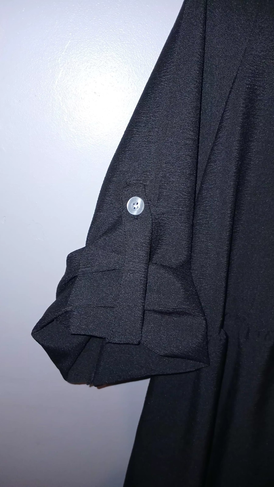 long sleeve button up black dress long length 12? new