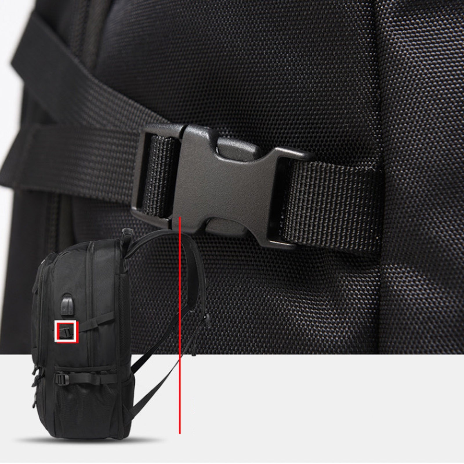 50L Travel Backpack Large Capacity Duffel Bag Separate Shoe Rainproof Durable