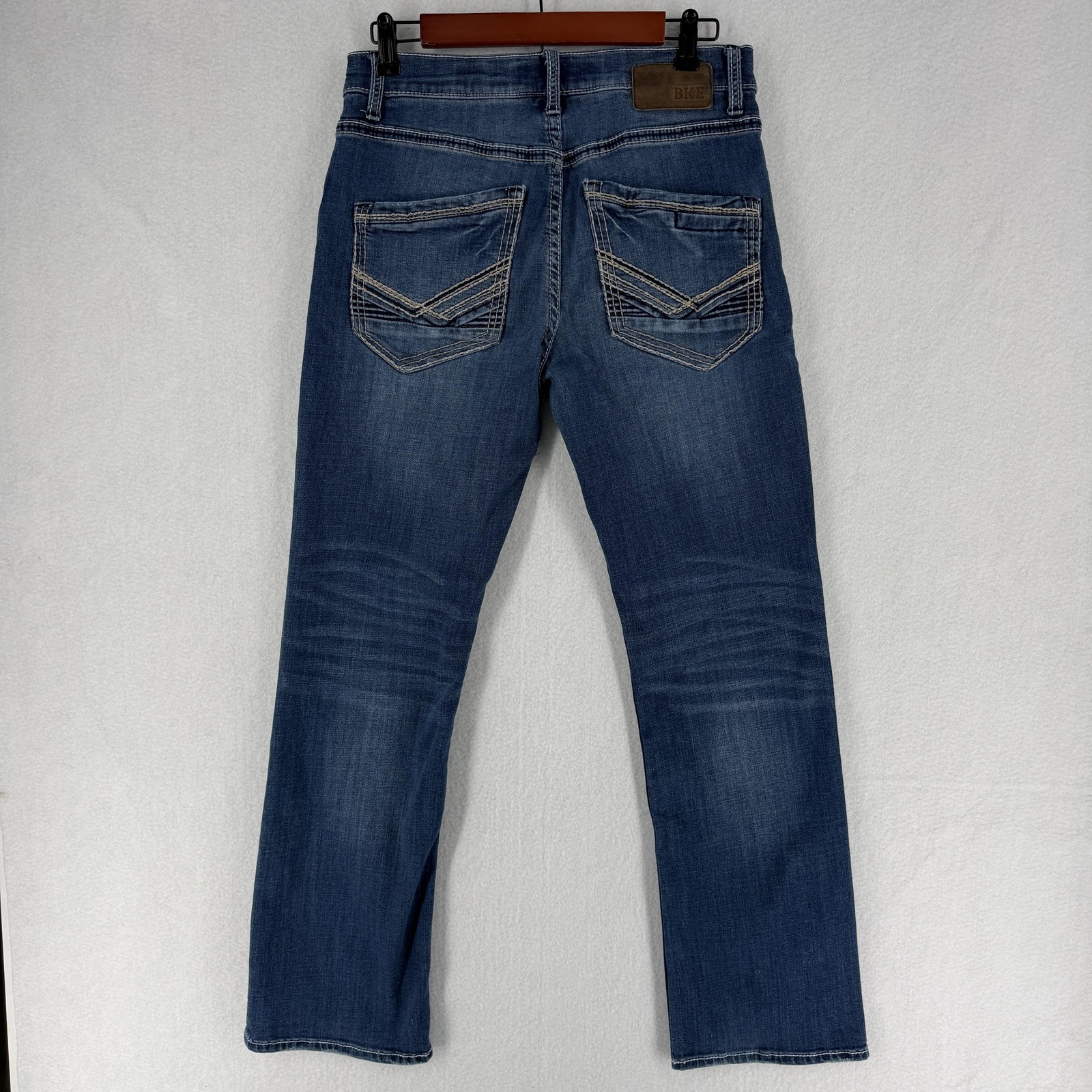 BKE Jake Bootleg Jeans Mens 30×31 Blue Medium Wash Denim Regular Bootcut Stretch
