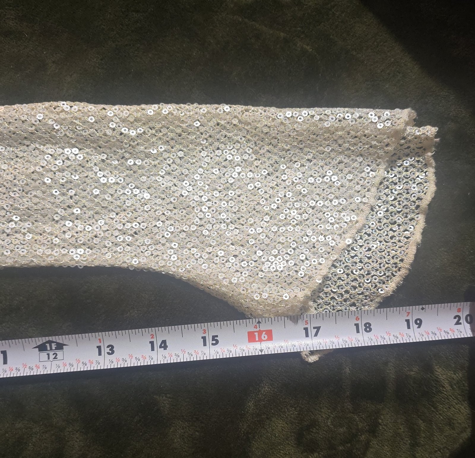 Free People Intimately Sheer Sequin Mesh Top Ivory Long Sleeve Sparkly Going-Out