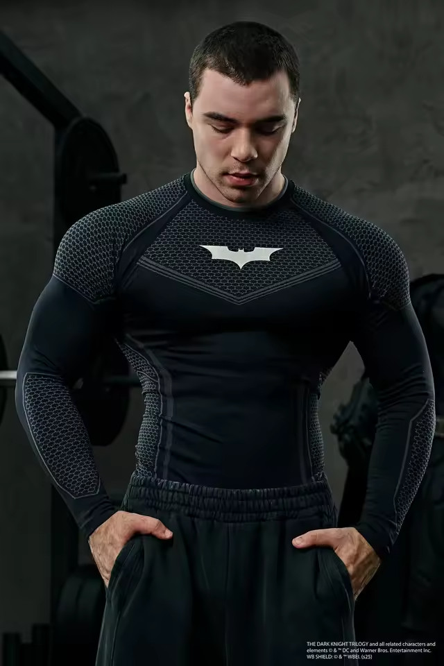 Batman Gym Long-Sleeve Compression Shirts NEW