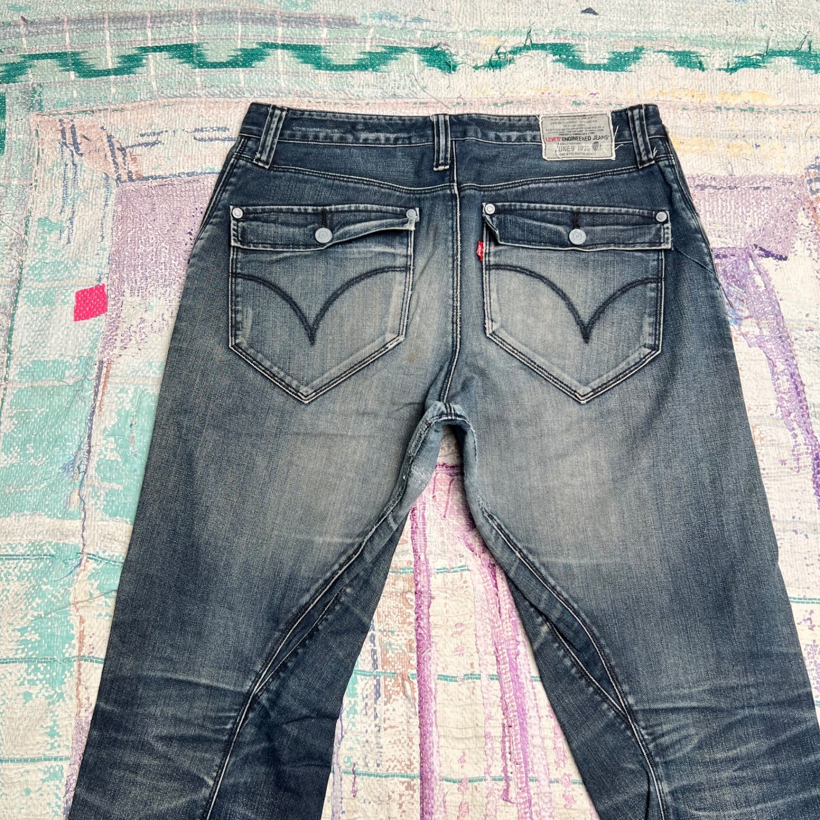 1999 Levi’s Engineered Jeans Straight Leg Twisted Seam Distressed Vintage 34×33