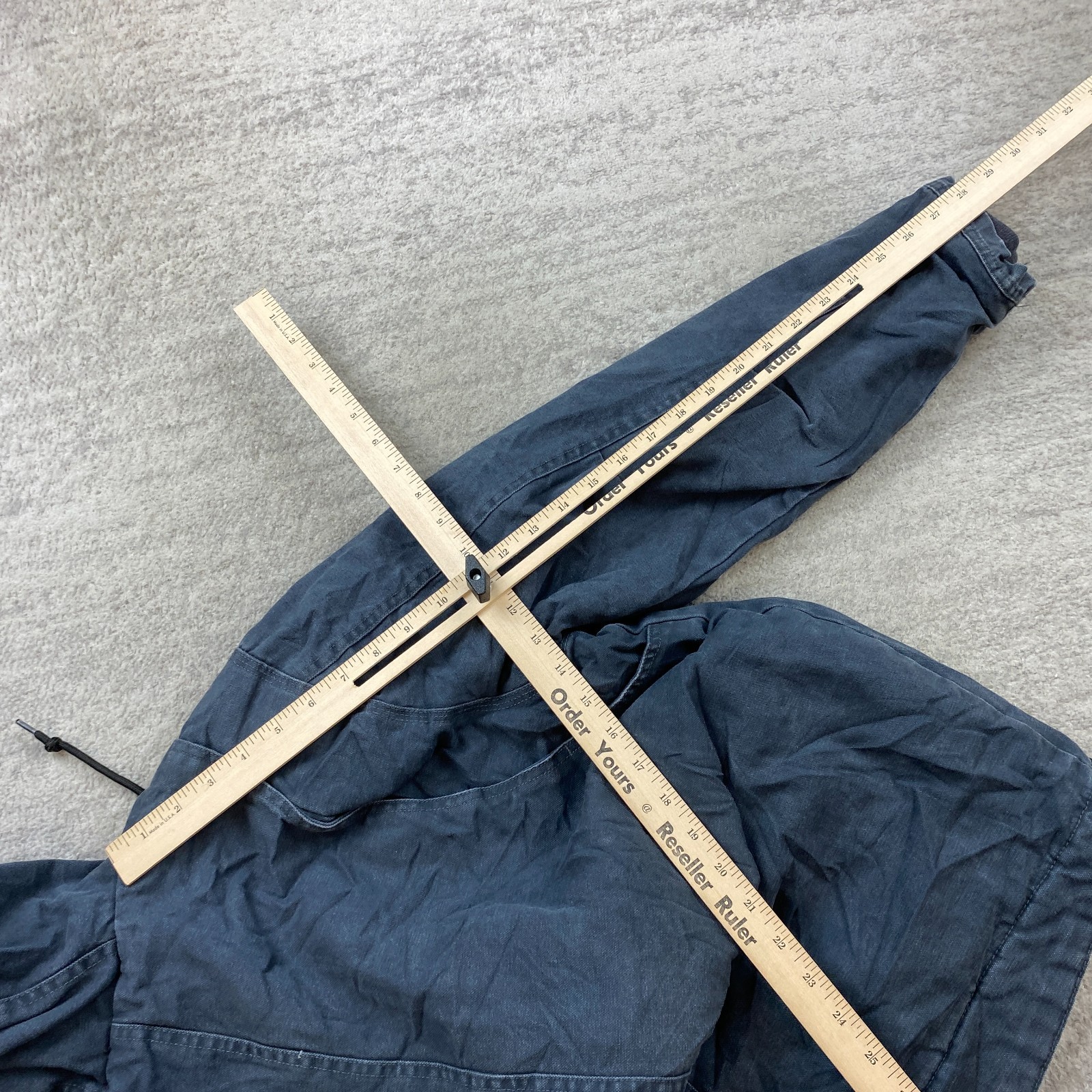 VTG Wrangler Canvas Lined Hoodie Jacket Medium Blue Quilted Full Zip Y2K Alt Men