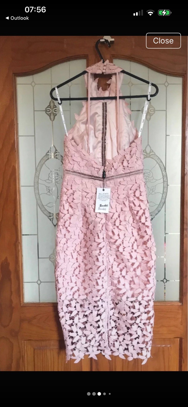 Ladies BARDOT @ Debenhams leaf net dusky pink dress size xs6 new with tags