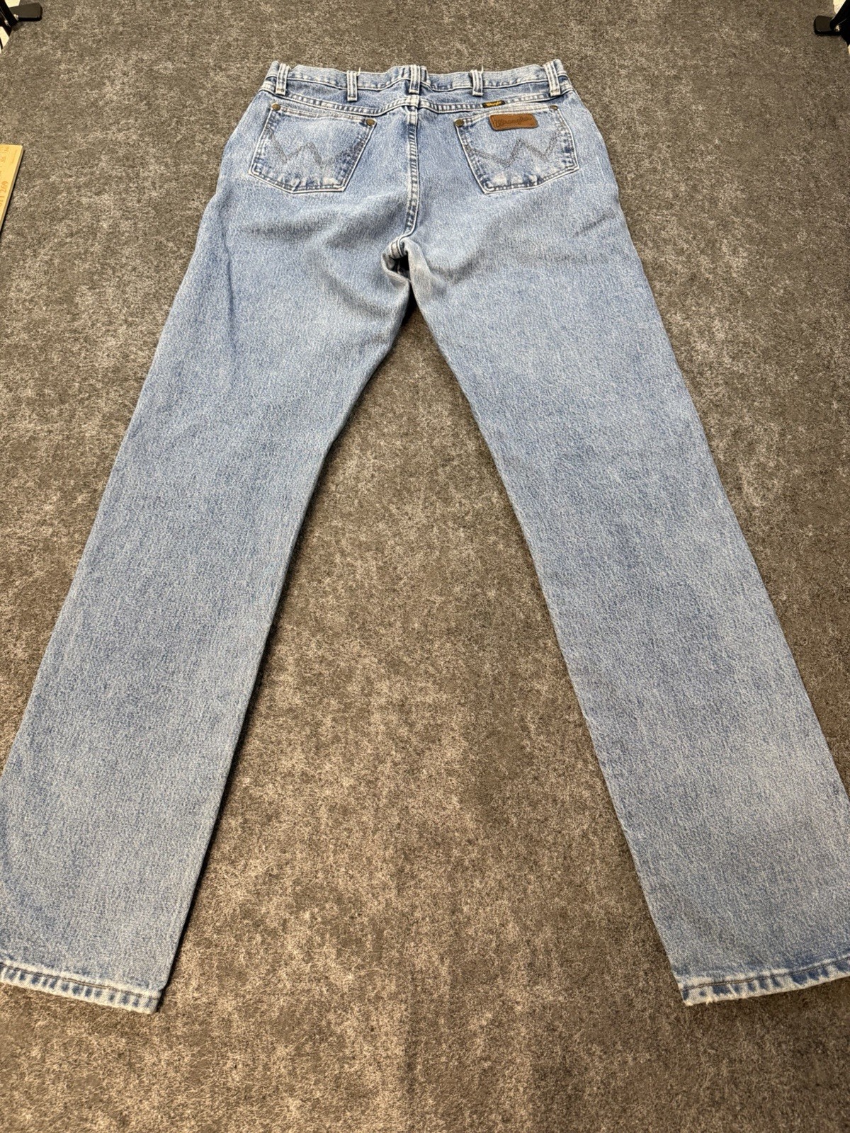 Vintage Wrangler 47 Jeans 34×36 Regular Fit Light Wash Made Mexico Y2K Denim