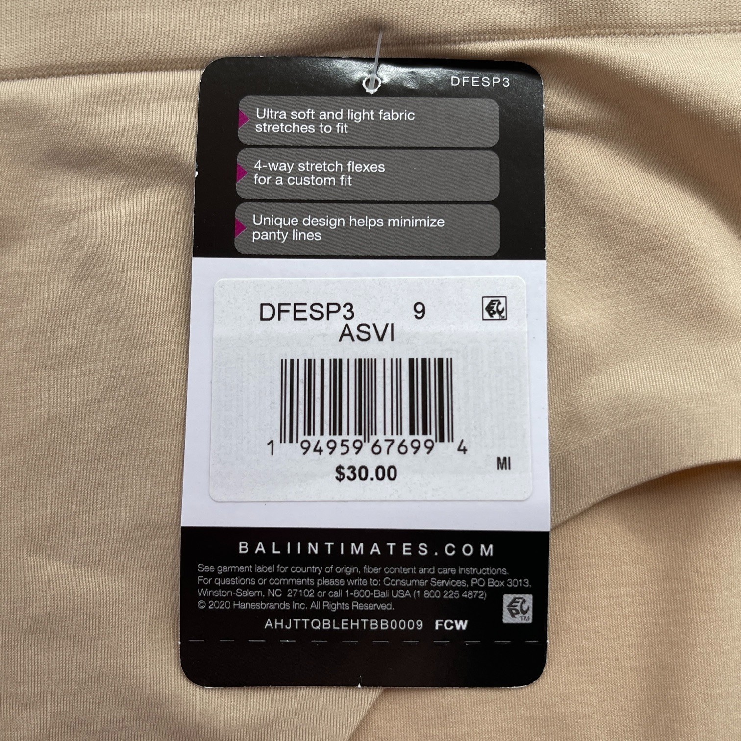 Bali Hipster Panties Easylite Seamless Smooth Comfort 3 Pair Underwear DFESP3