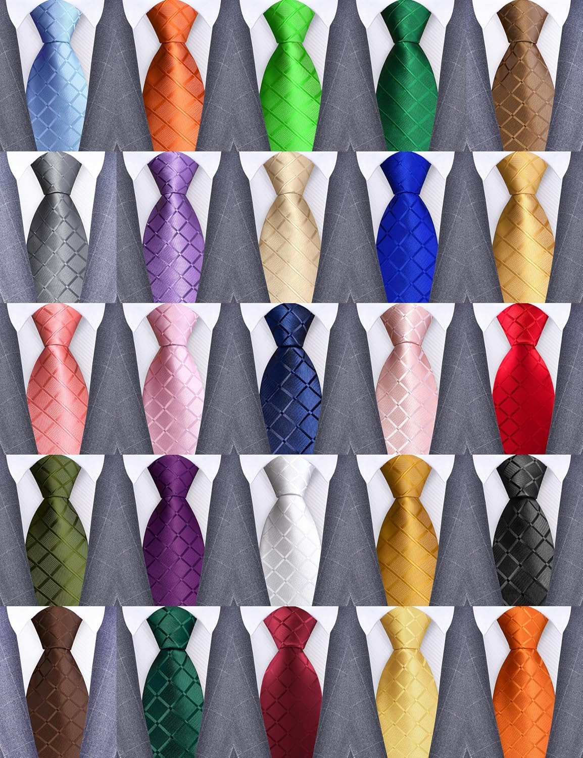 3.15″(8Cm) Fashion Solid Plaid Ties Mens Woven Jacquard Necktie for Wedding