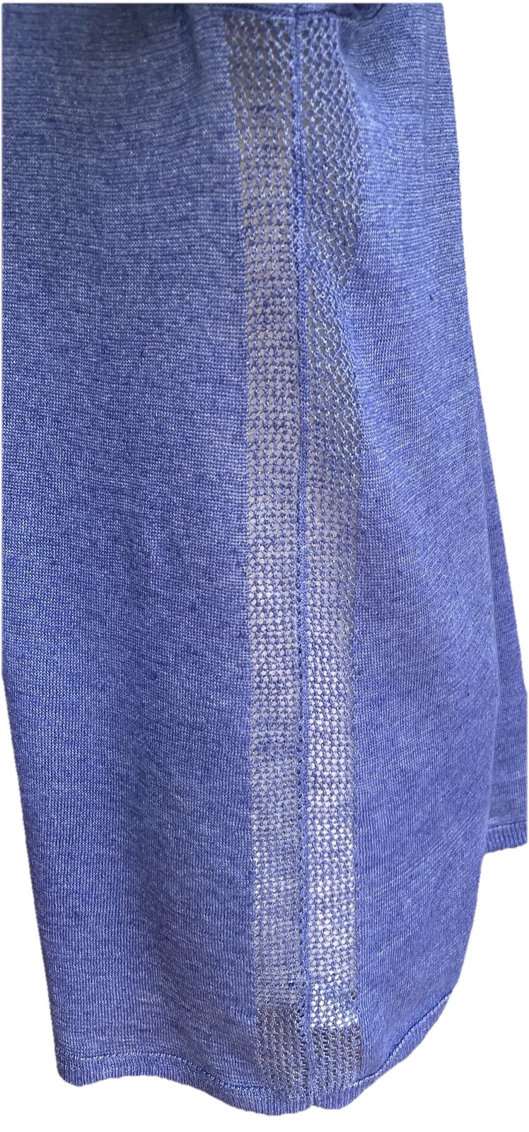 Talbots Women’s 100% Linen Cornflower Blue Open Front Cardigan Sweater Mp