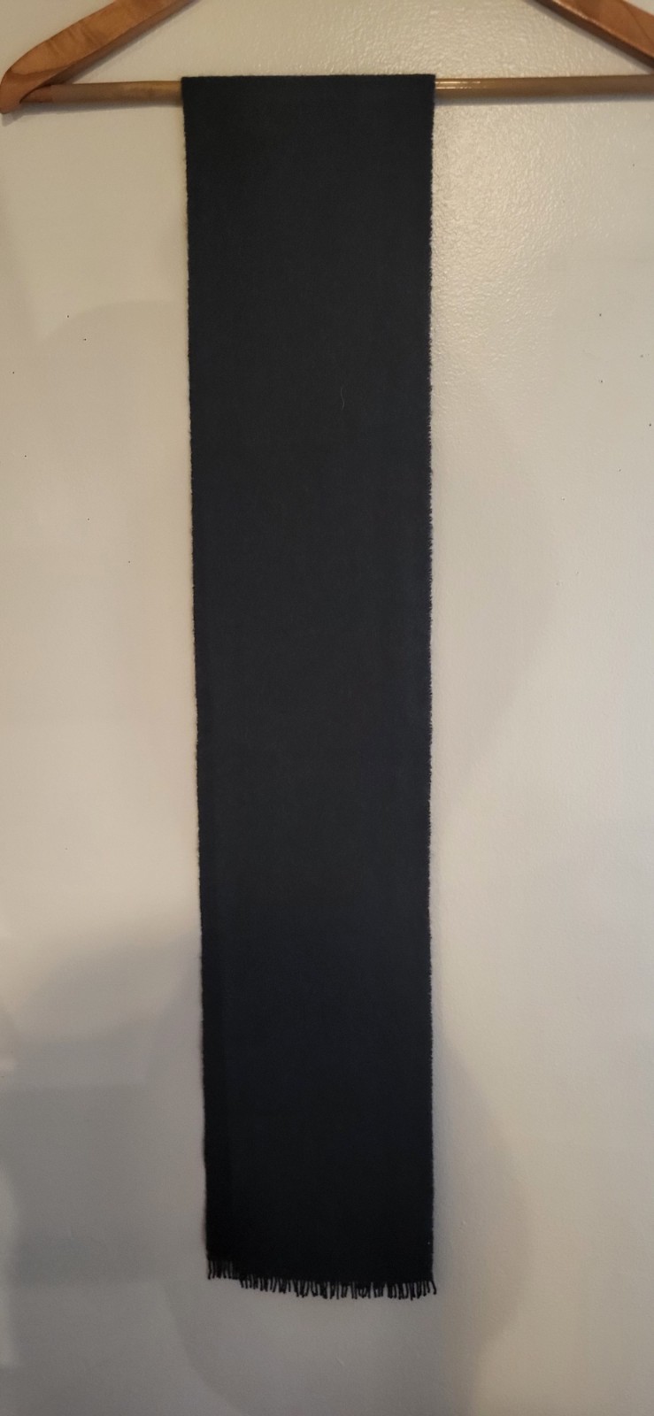 J.Crew 100% Cashmere Scarf 65×6 Inches Scotland Bead Fringe Black