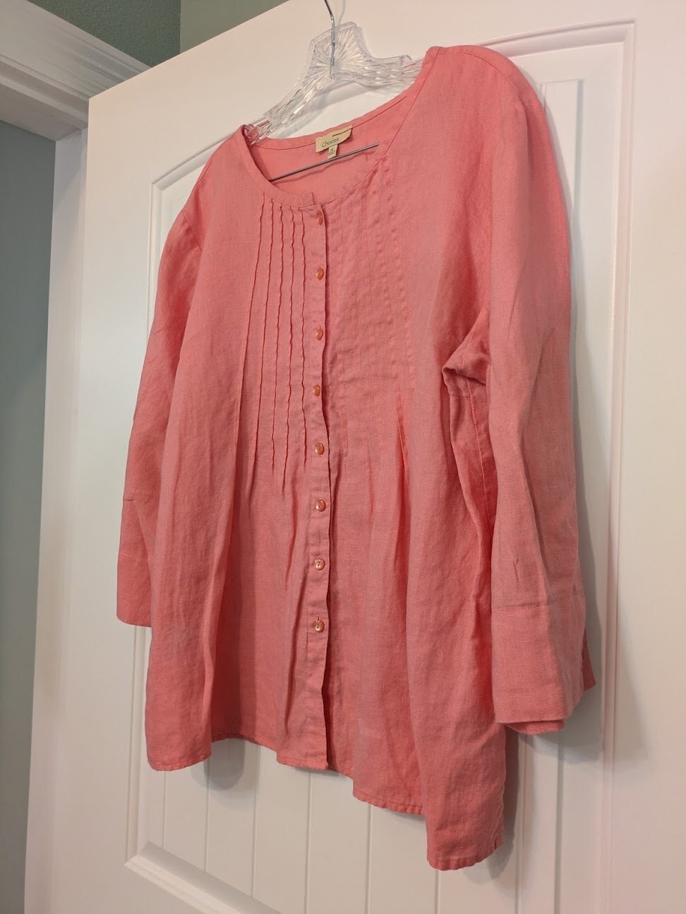 🌸 GUC Choices Salmon Pink Button Up | Comfy | easy, polished everyday wear