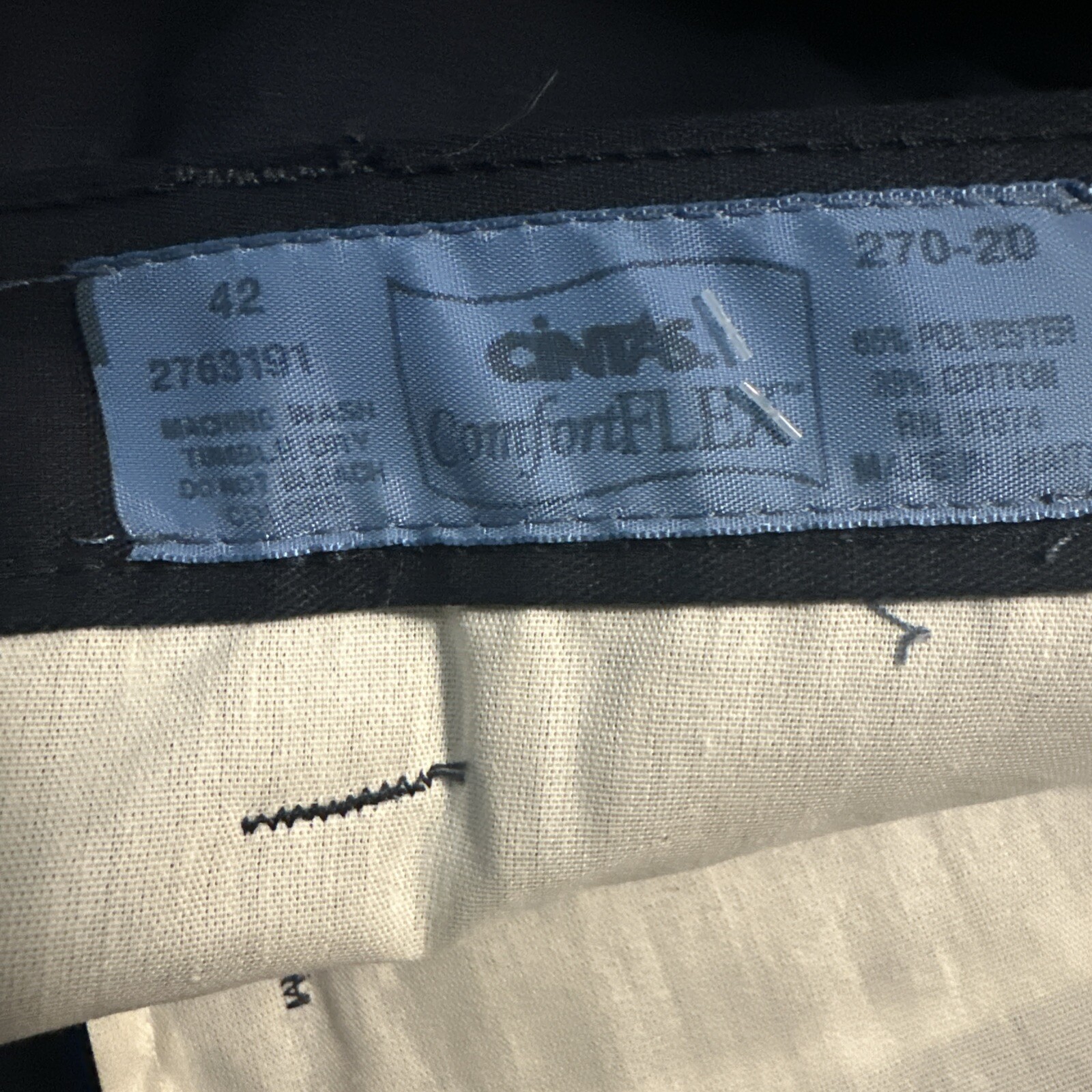 Lot 2 Cintas Comfort Flex Navy Blue Cargo Work Pants 42×32 #270-20 Relaxed Fit