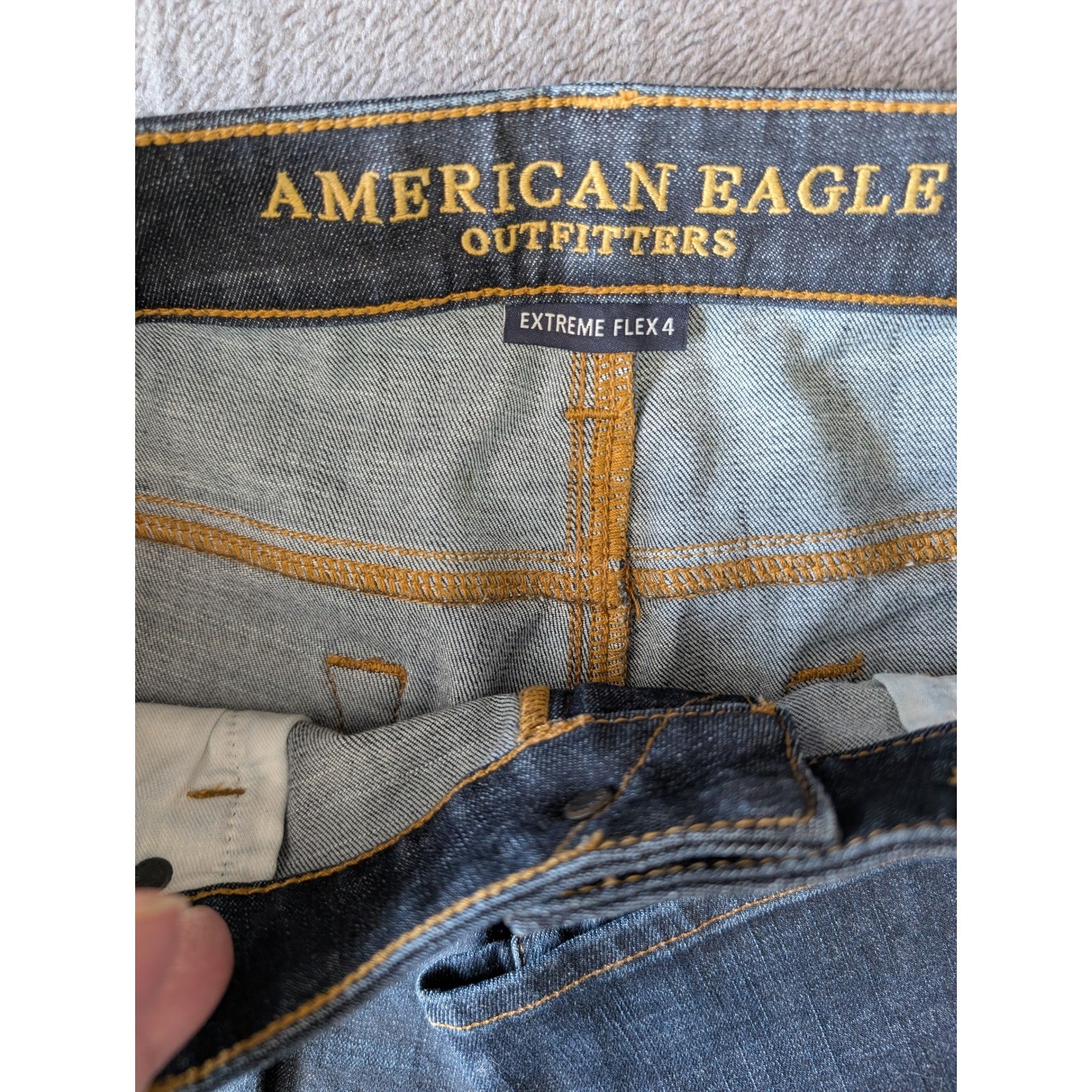 American Eagle Extreme Flex 4 Slim Jeans Mens 33×32 Dark Wash Blue Denim