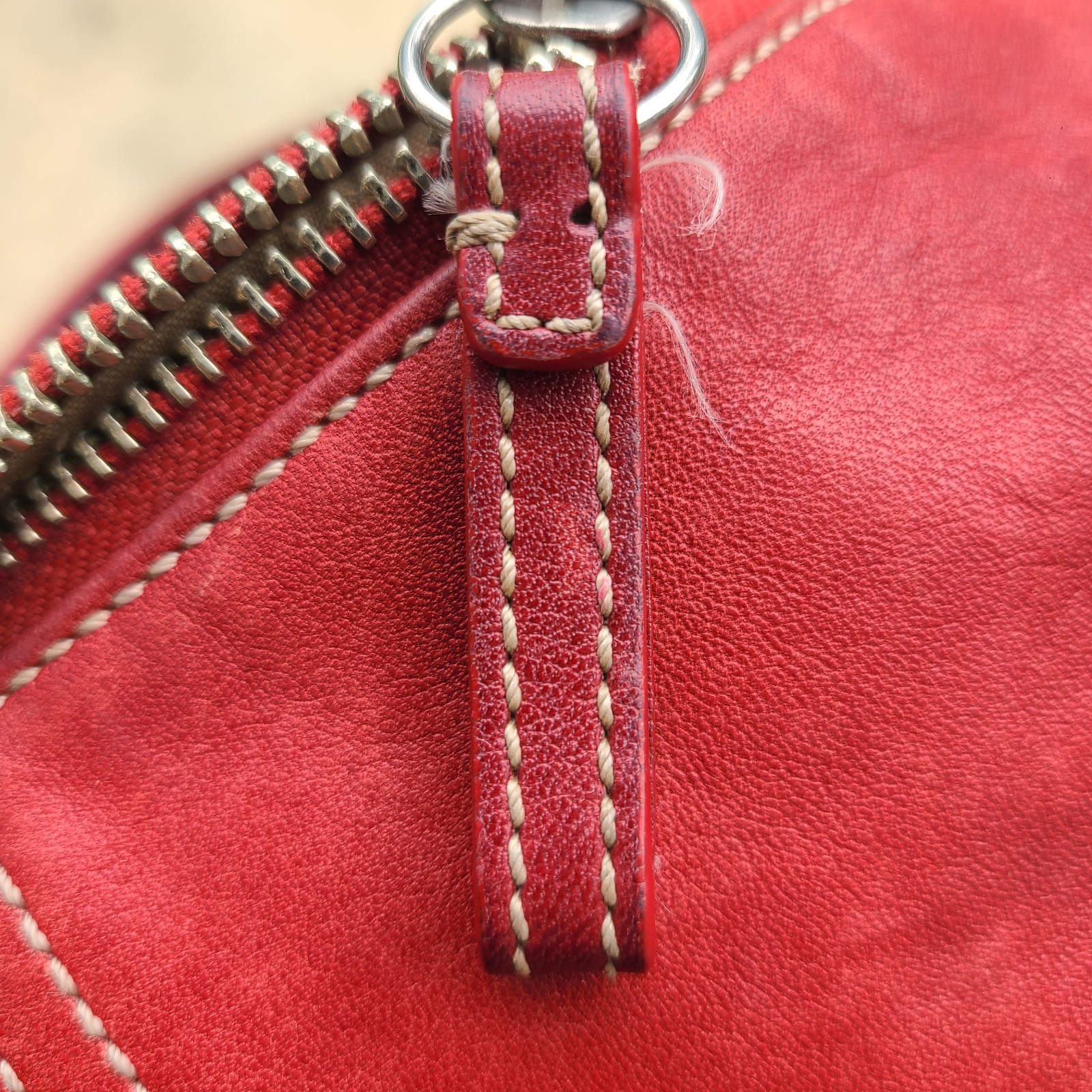 Coach 9564 Y2K 2005 Red Leather Hobo Baguette Shoulder Bag Convertible Strap