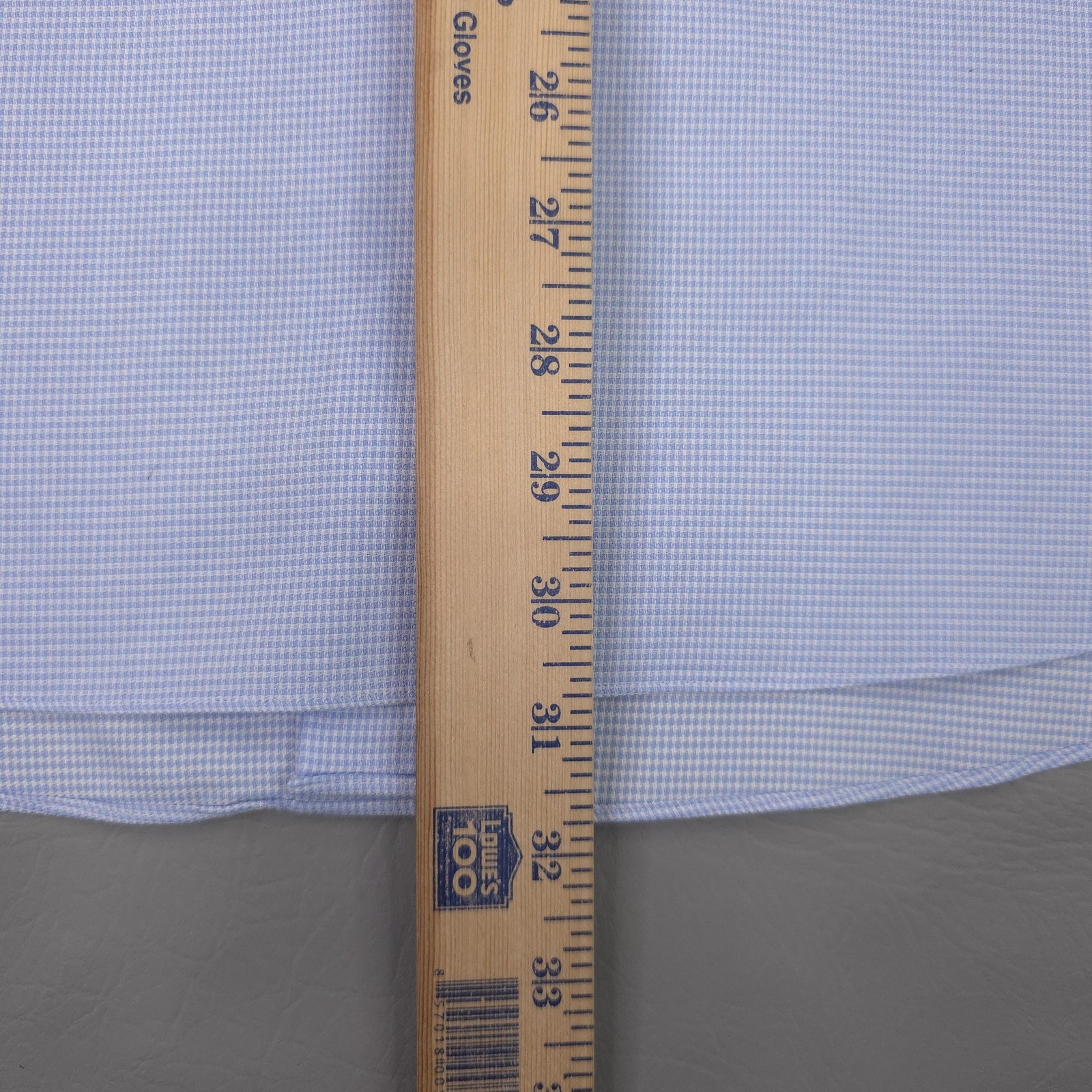Brooks Brothers Shirt Mens 17 34/35 Blue Gingham Regular Fit Non Iron Cotton
