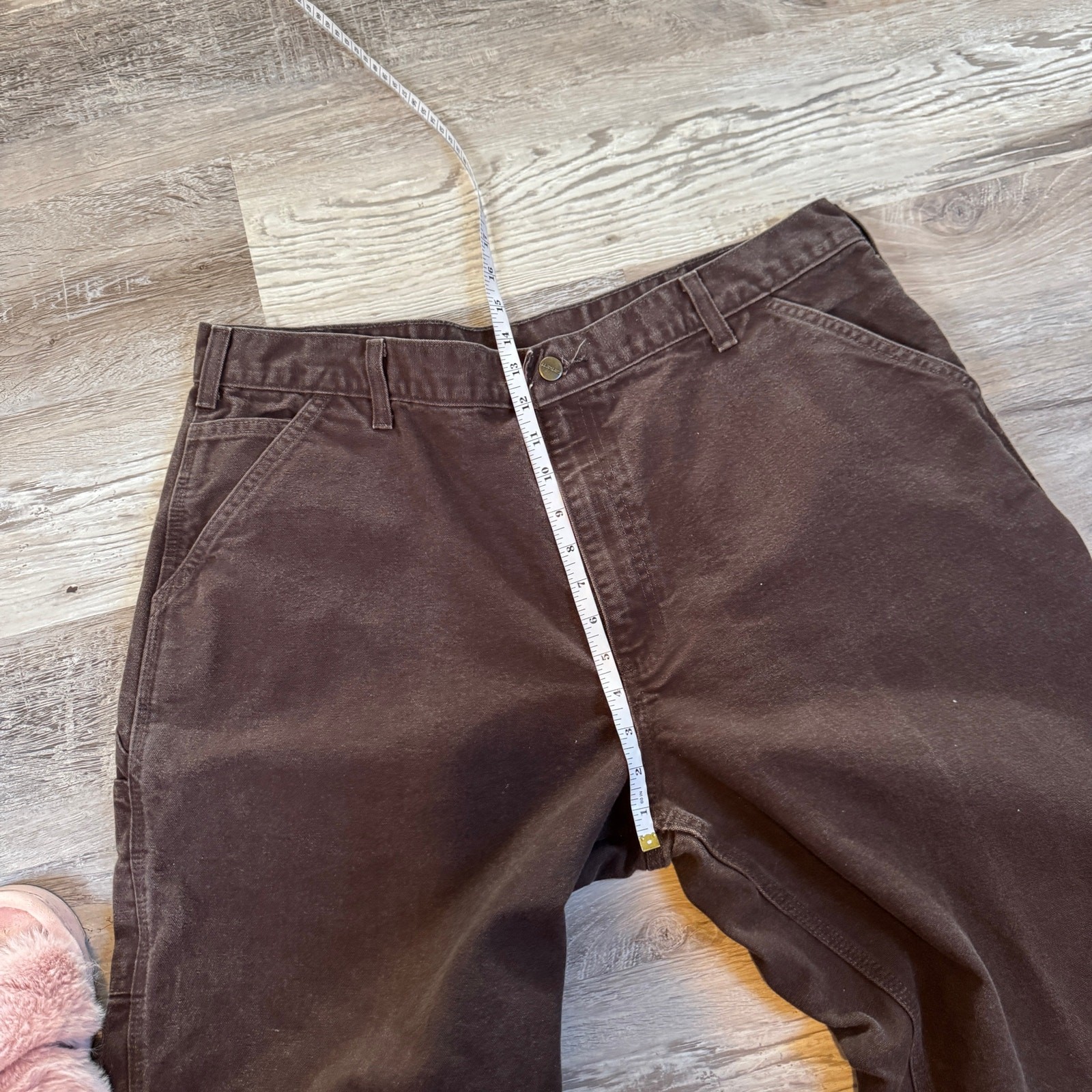 Carhartt B11 DKB Original Dungaree Fit Duck Carpenter Pants Brown 40×30 Utility
