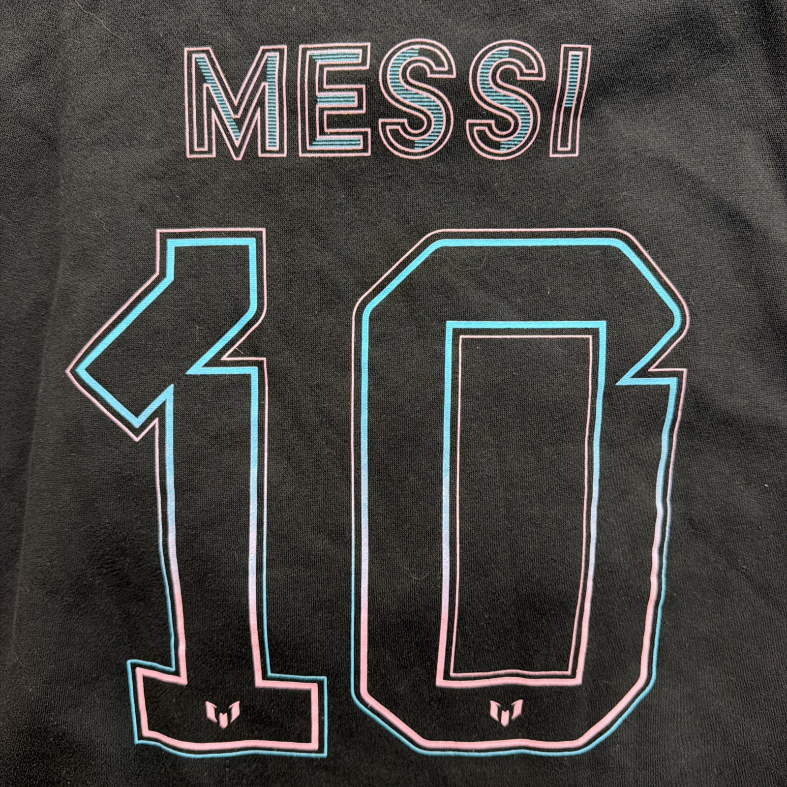 adidas Lionel Messi Hoodie Sweatshirt Black and Pink, Size Medium