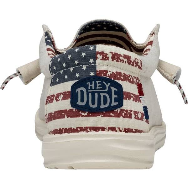 Hey Dude MEN’S Wally OFF WHITE PATRIOTIC 40001-1K1 NEW IN THE BOX