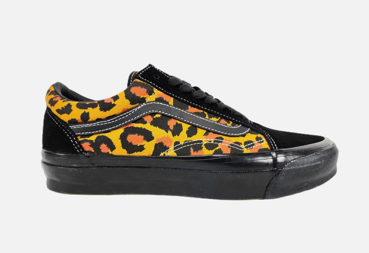 Vans Lx Old Skool Leopard Black Orange Sneakers Mens or Womens Skate Casual Shoe