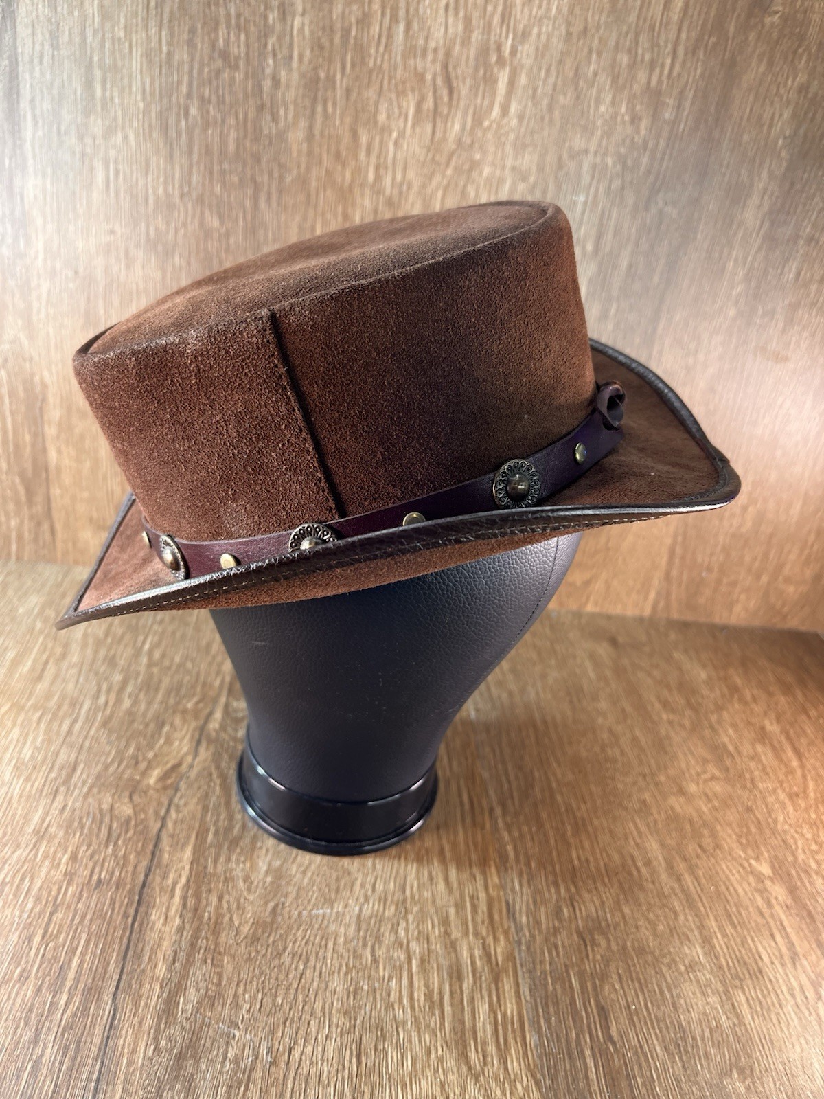Winfield Cover Co. San Francisco Brown Suede Leather Western Cowboy Hat Medium