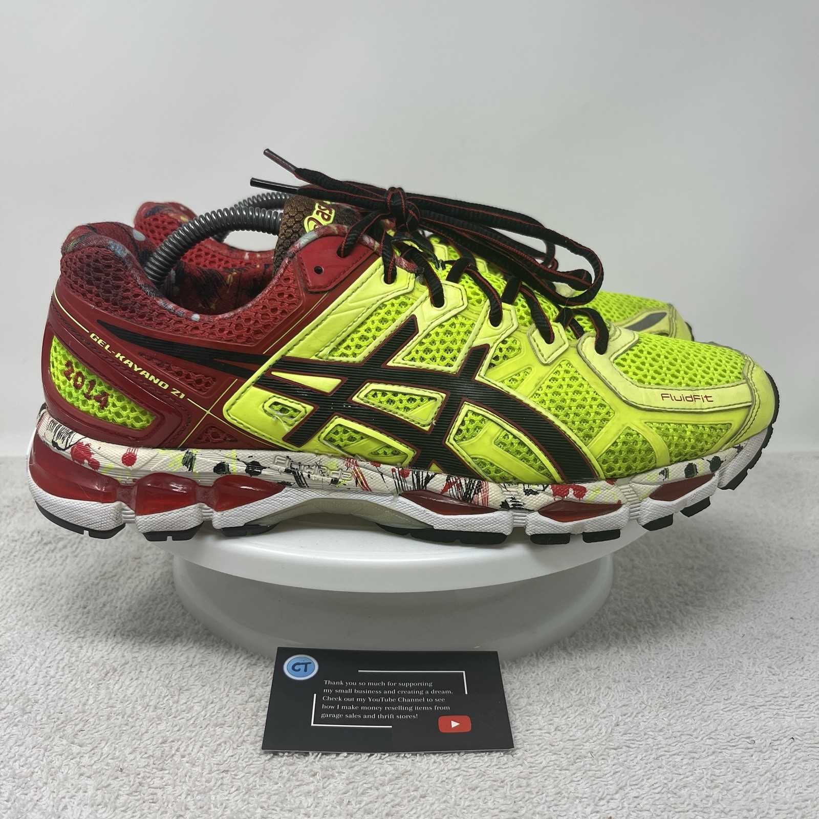 Asics 2014 Gel Kayano 21 NYC Lightning Yellow Red Sneakers Men’s 10 Shoes T4J1N