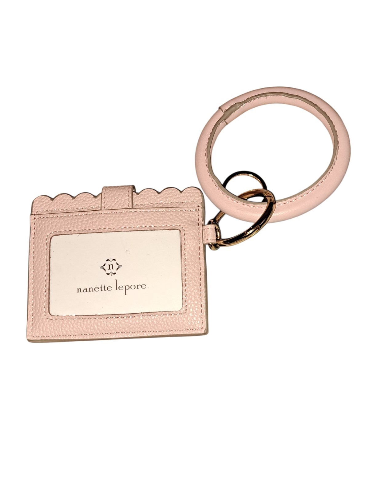 Nanette Lepore Hands-Free Cardholder Wallet Keyring Pink Bangle Wristlet
