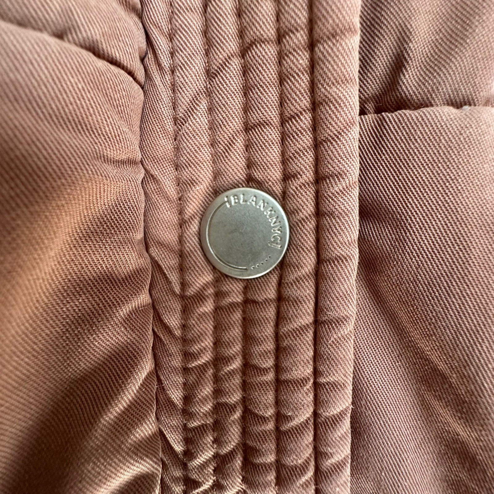BlankNYC Womens Quilted Hooded Bomber Jacket in Clay Rose Mauve Size XS