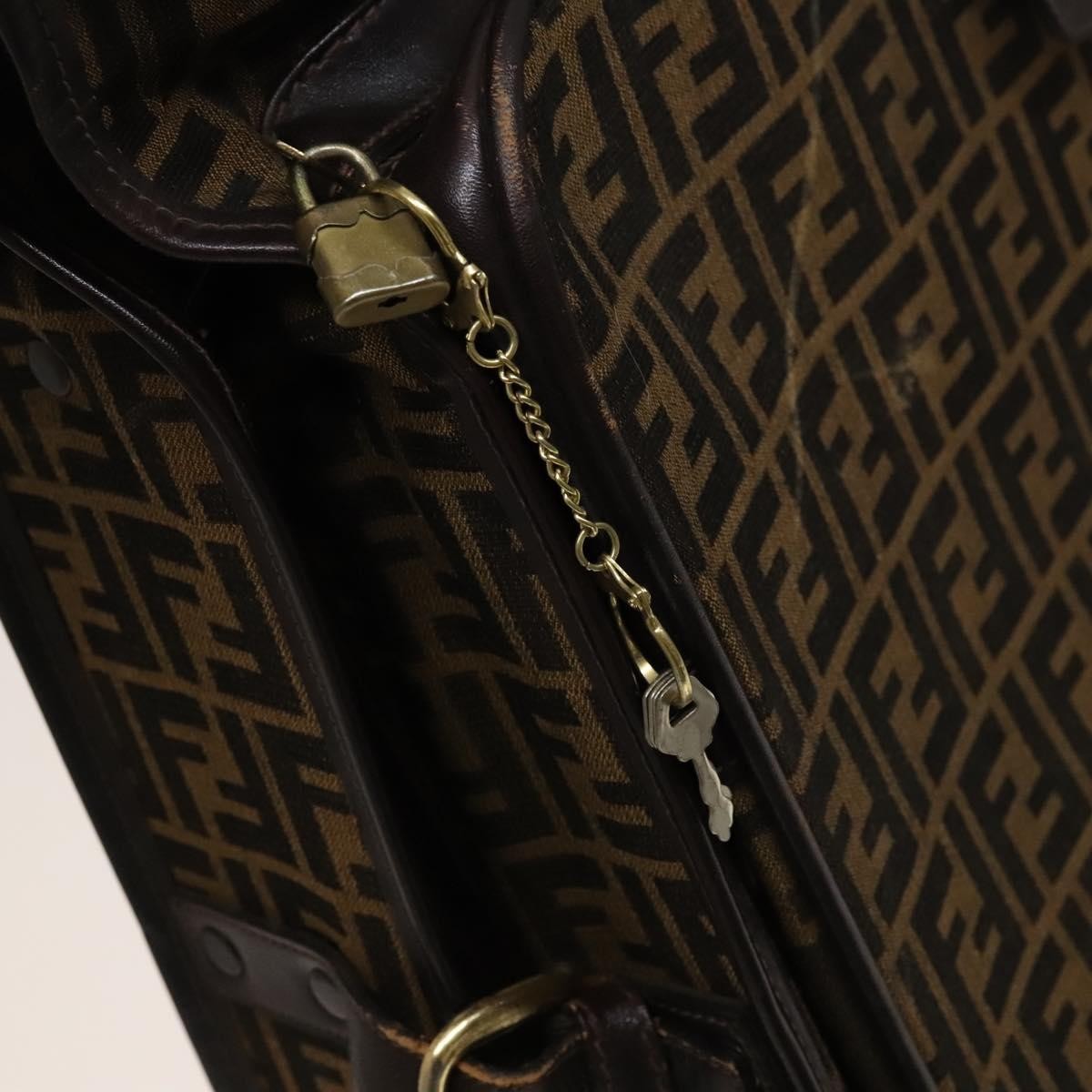 FENDI Zucca Canvas Garment Cover Brown Black gold Auth sw767