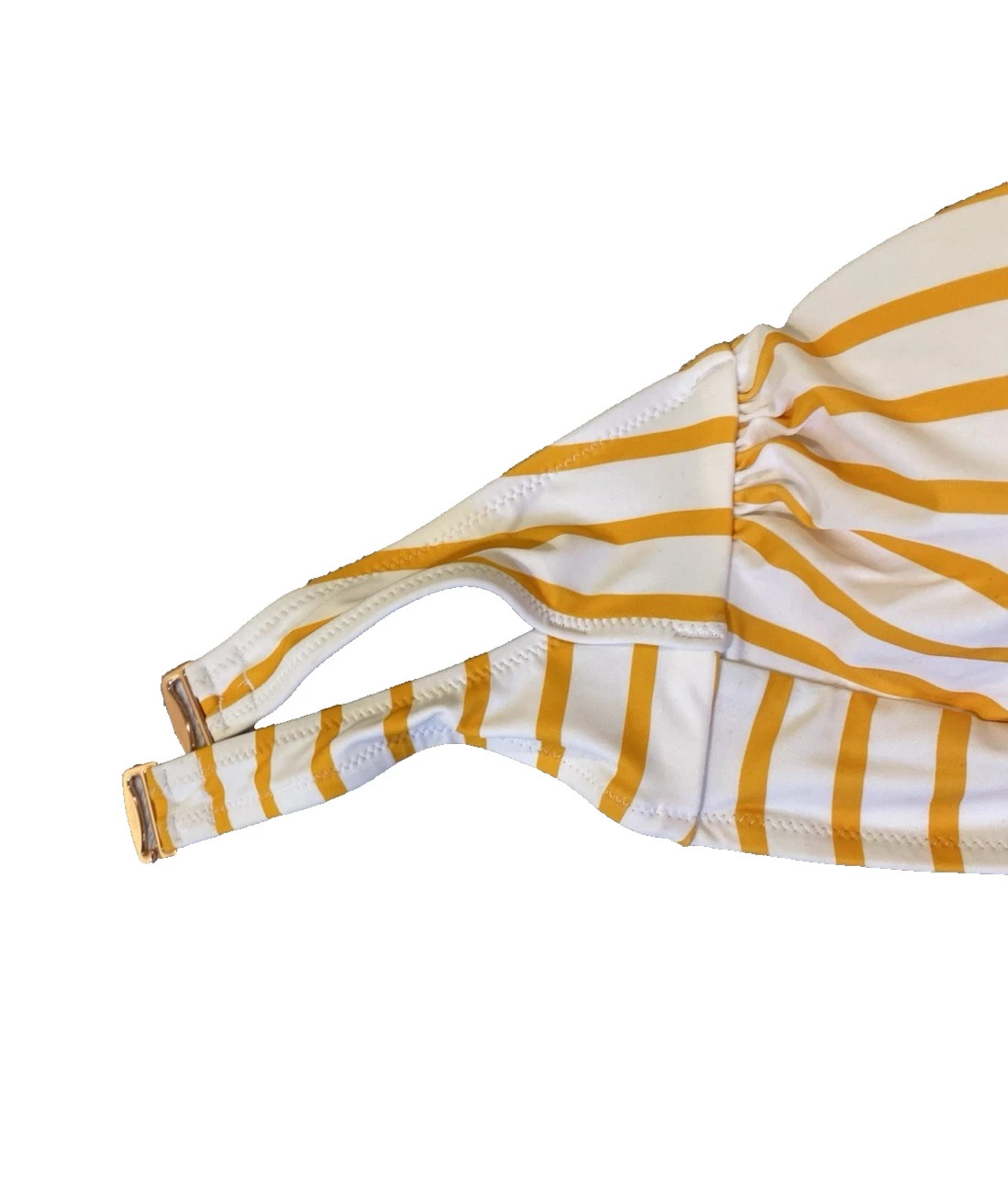 Shade & Shore Medium 36B Orange Stripe Keyhole Front Pushup Bikini Swim Top New