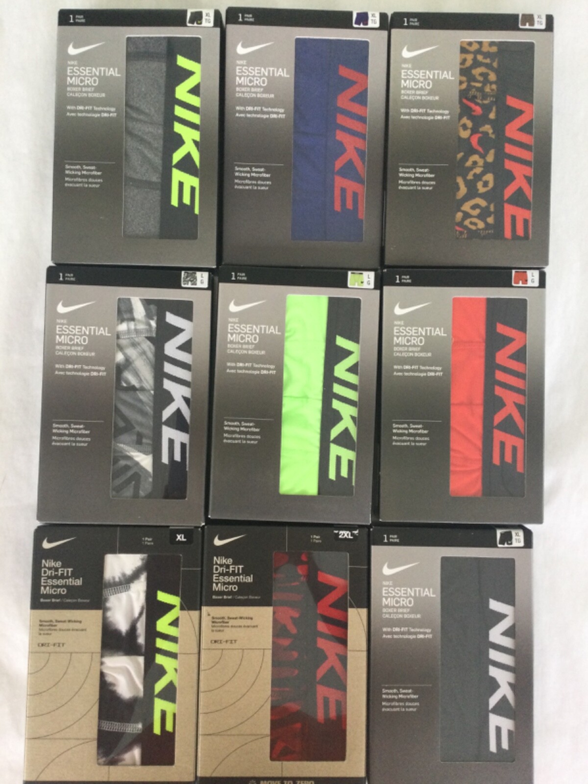 Nike Essential Micro Boxer Brief New Dri Fit Men Sizes Red Black Gray Blue Neon