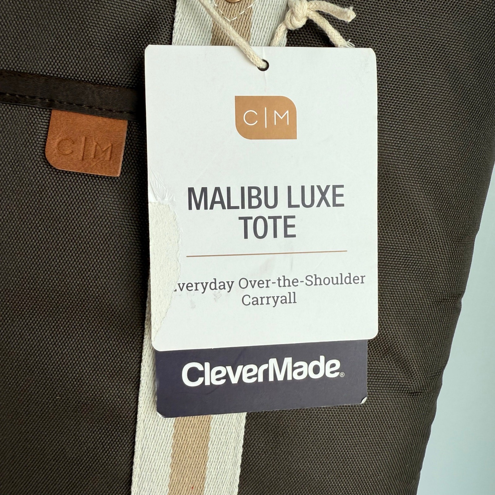 CleverMade Malibu Luxe Tote Bag Structured Shoulder Bag w/ 15” Laptop Sleeve NEW