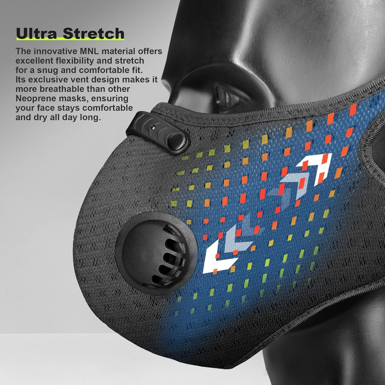 Face Mask with Active Carbon Filter Breathing Valves Reusable Cycling Sport Mesh