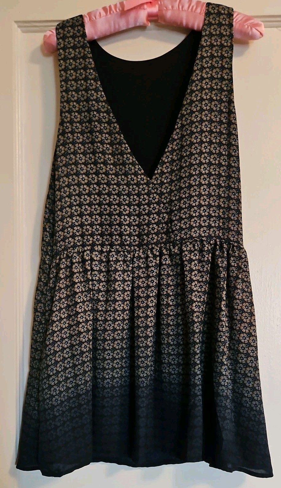 Shift Dress by Olivaceous in Blue Floral with Ombre Hem in Size Small