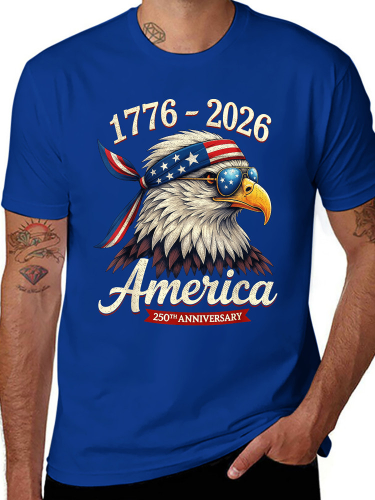 250 Years America Anniversary 1776 Bald Eagle 250th Birthday US Flag T-Shirt
