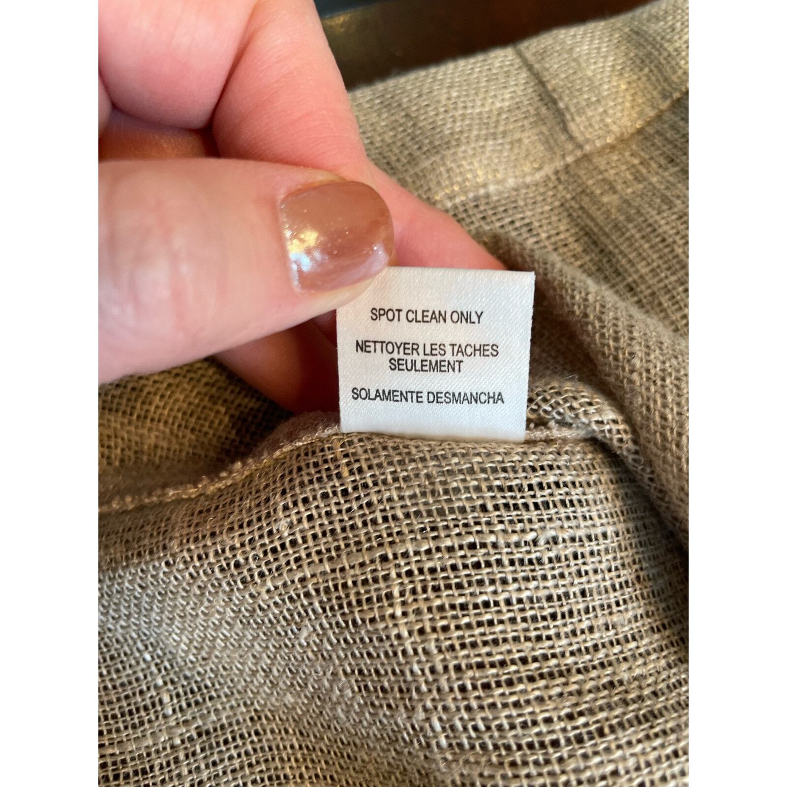 Worth New York Gold Platinum Metallic Linen Bland Jacket Womens S