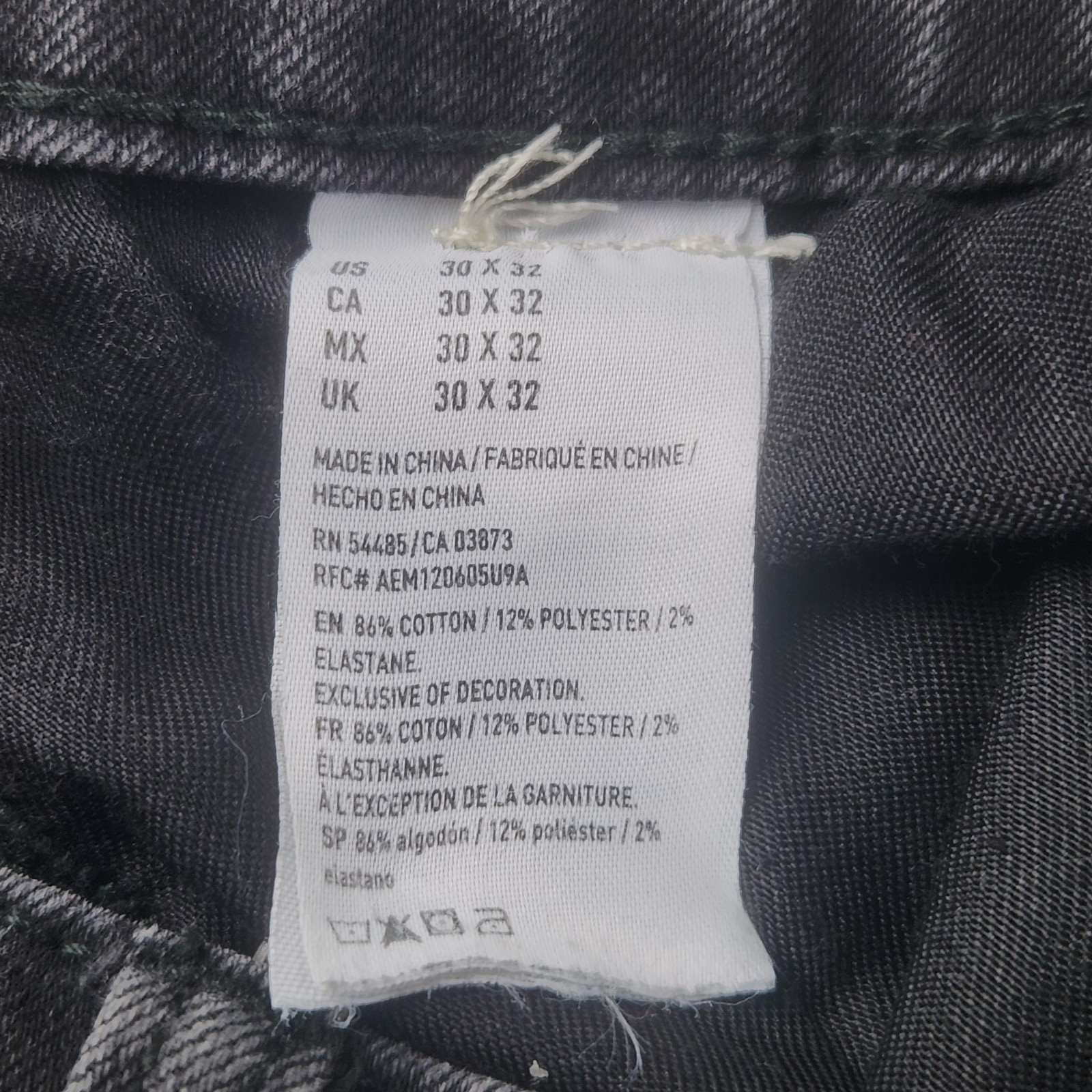 American Eagle 30×32 Black Skinny Jeans Mens Extreme Flex
