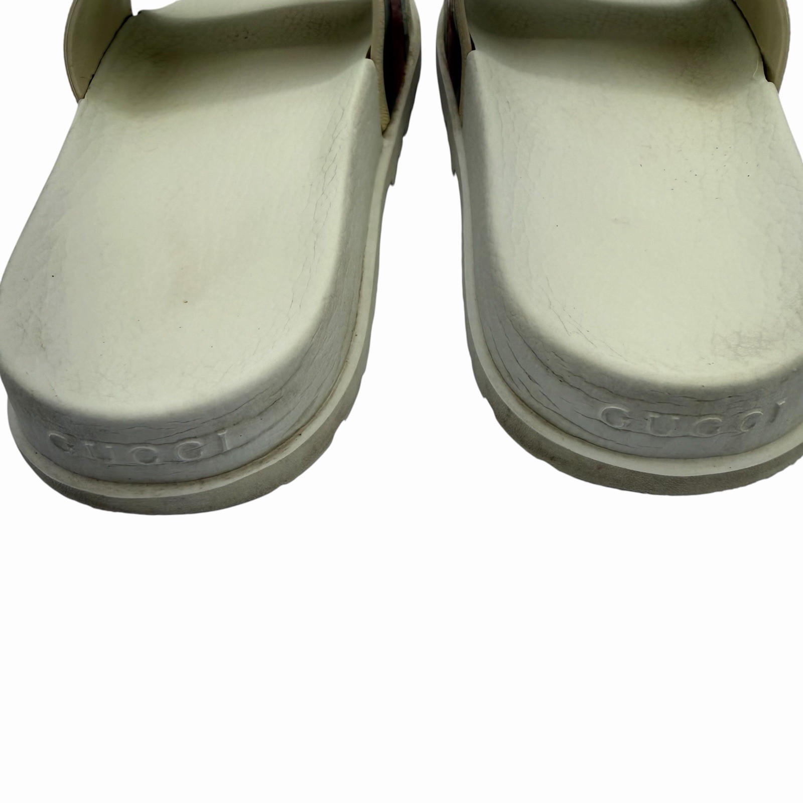 Gucci Men’s Web Rubber Slide Sandals Stripe Size 10 Read Description
